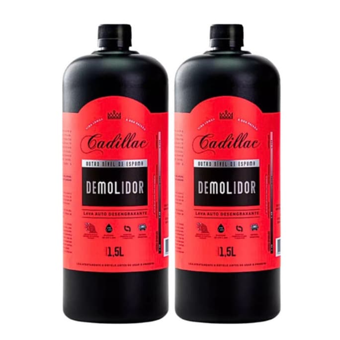 2 Shampoo Automotivo Demolidor Desengraxante 1,5L Cadillac Pré-Lavagem Lava Autos Concentrado