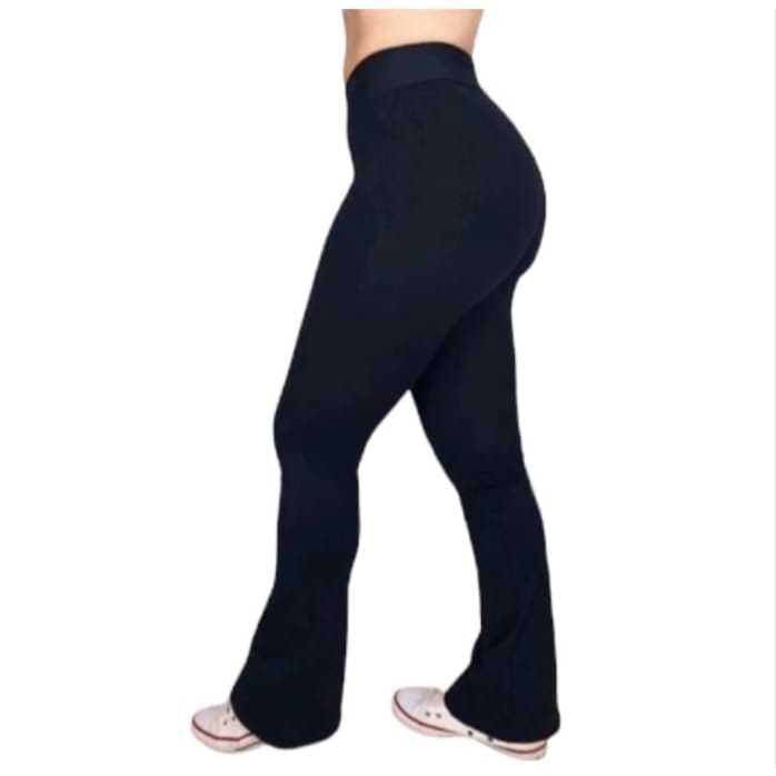 Calça Feminina Flare Bailarina Suplex Boca de Sino Cintura Alta P M G GG