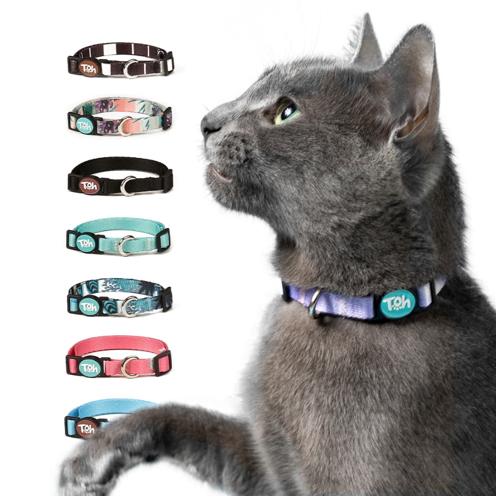Coleira Para Gato Anti Enforcamento Ajustável Abre fácil Regulável Premium Toh Várias Cores Estampas