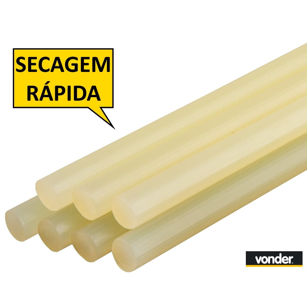 1kg de Cola em Bastão Pistola de Cola Quente de 8mm VONDER PROFISSIONAL SECAGEM RAPIDA - USO GERAL