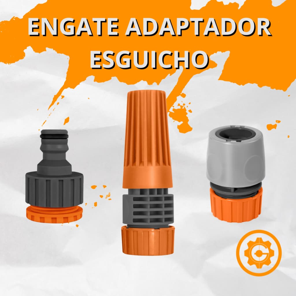 Engate Para Mangueira Jardim + Esguicho Tramontina Kit 3 Und