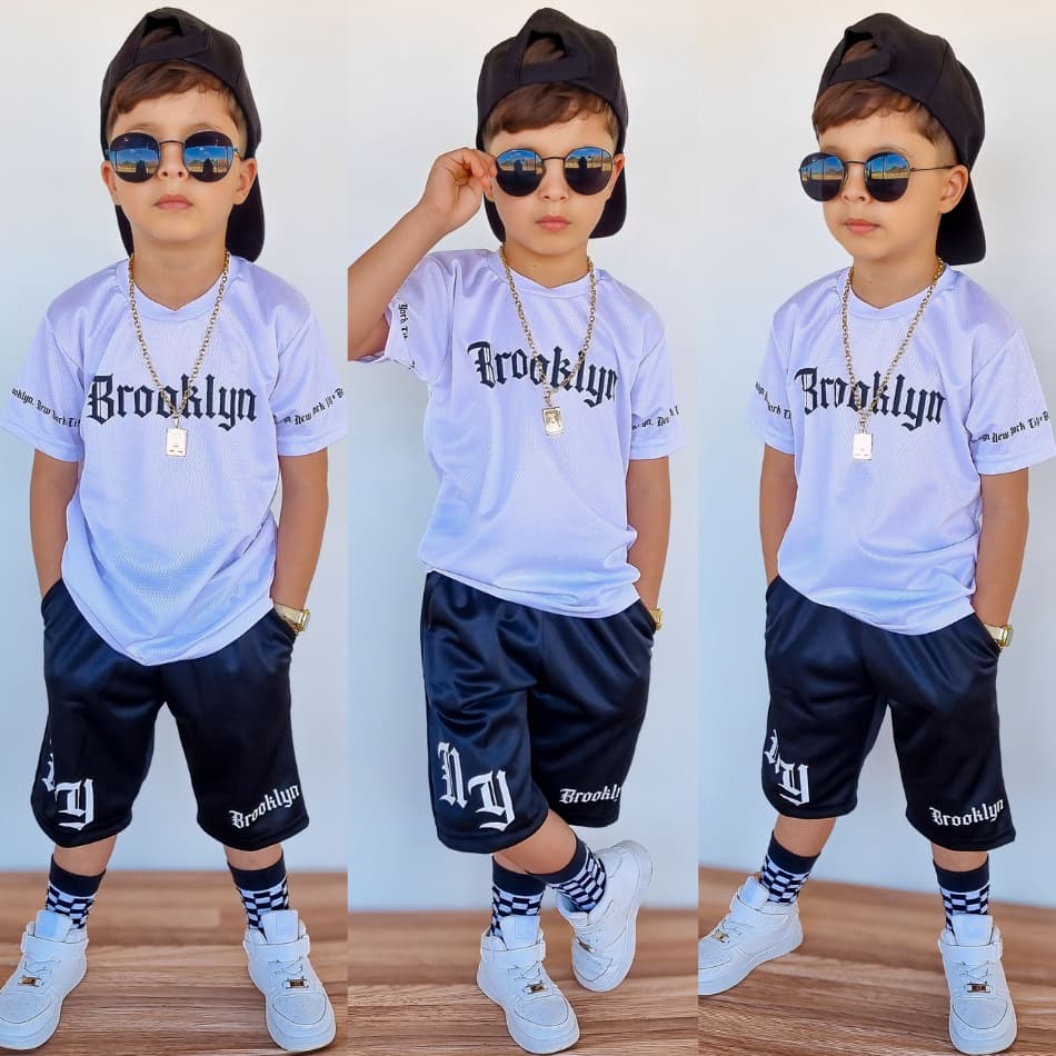 Conjunto De Roupa Infantil Menino Camiseta E Bermuda Dry Fit Premium