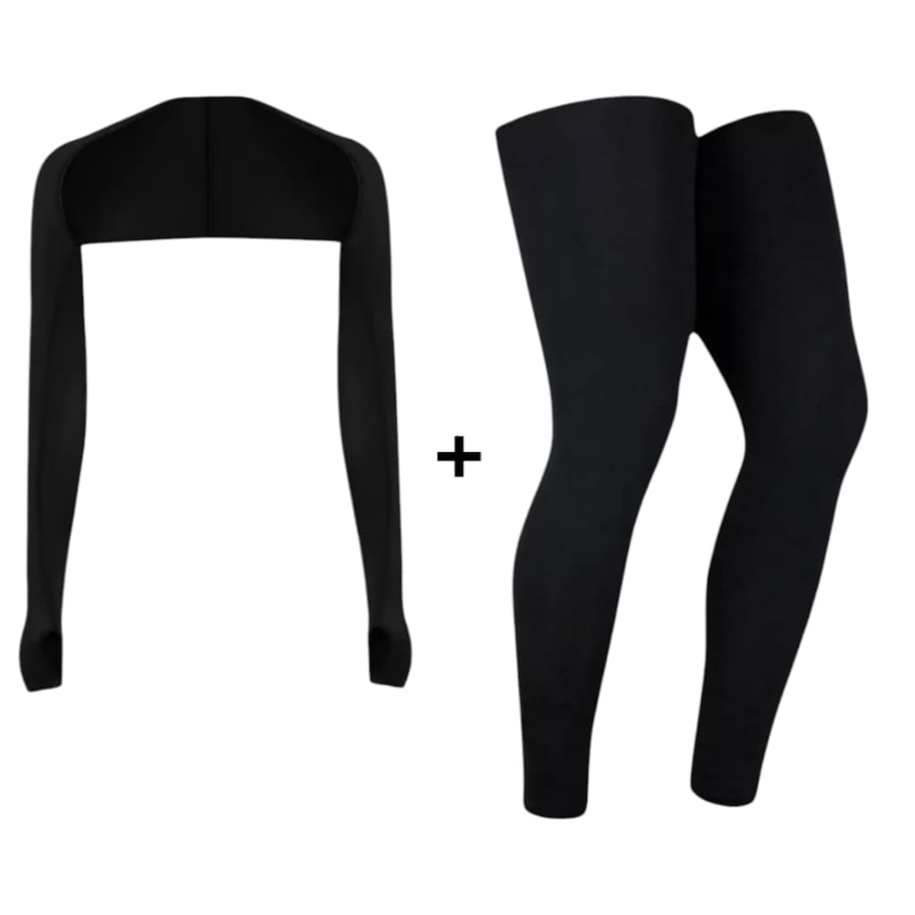 Kit Pernito +  Manguito Esporte Academia Ciclismo Sol Frio Protecao UV Pernote Perneira Unissex