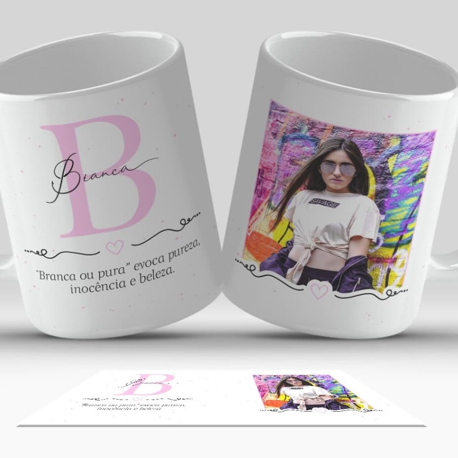 Caneca Xícara Personalizada Presente Com Seu Nome + FOTO