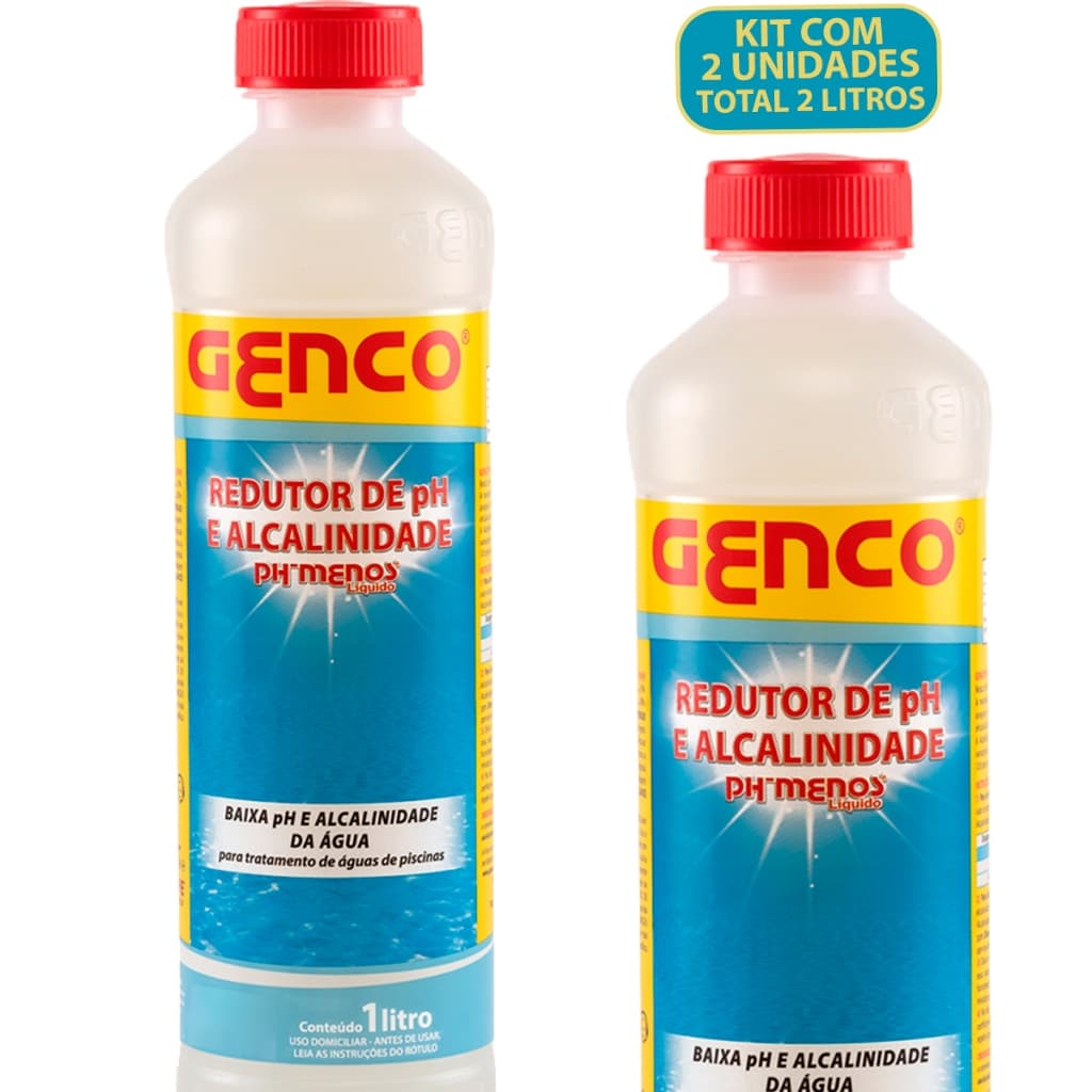 Kit 2 Redutor De Alcalinidade e Ph Menos Genco Produtos Para Piscinas