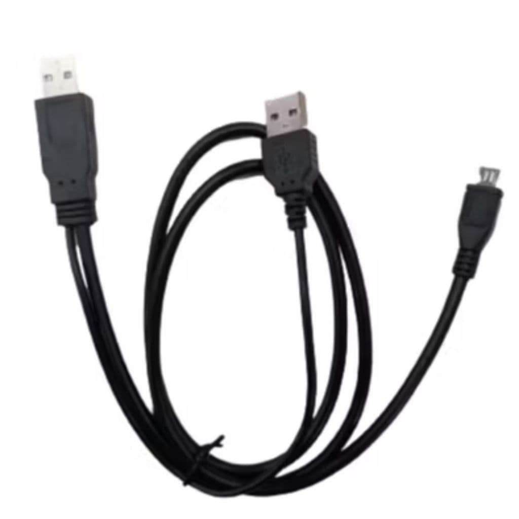 Cabo USB com ponta dupla usb 2.0 e ponta micro usb v8 80cm