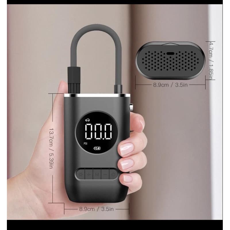 Mini Compressor de Ar Digital Portátil USB Recarregável Calibrador de Pneu Profissional,Bomba Compressor de ar portátil