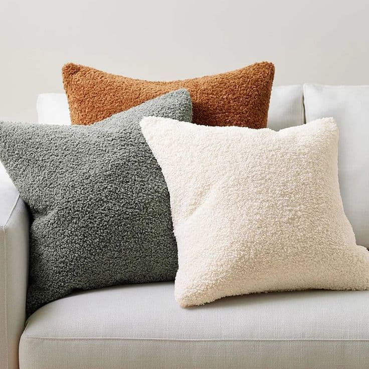 Kit 3 almofadas decorativas boucle