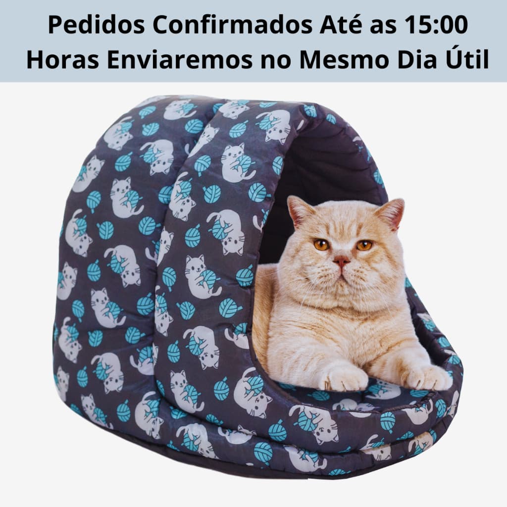 Cama Caminha Toca Casinha Iglu Nylon para Cachorro e Gato - TAMANHO P M G Várias Cores