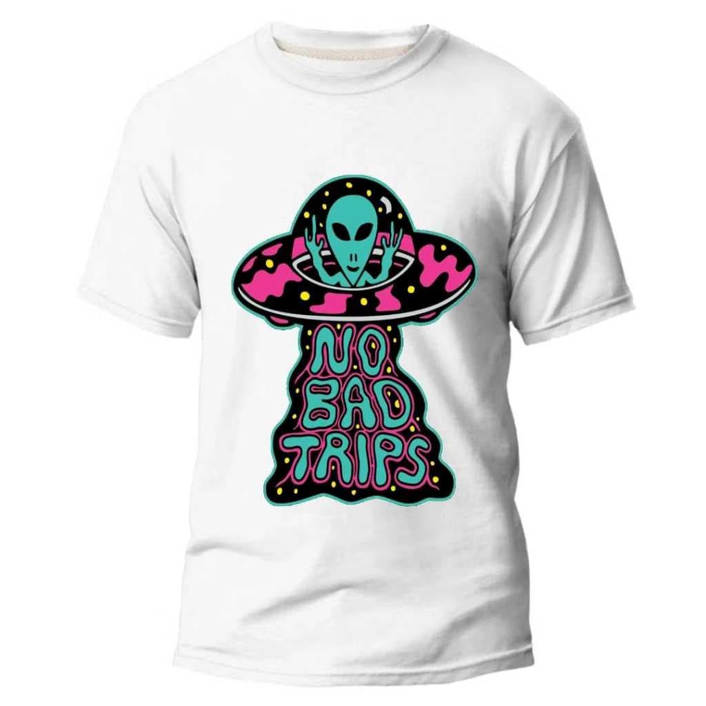 Camiseta Blusa Estampada Geek ET Nave No Bad Trips Casual Premium Unissex 100% Algodão