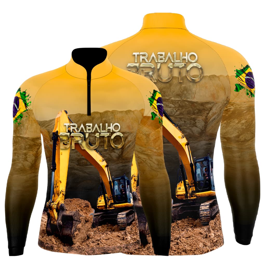 Camisa camiseta blusa Retroescavadeira agricultura fazenda com Proteção UV50+