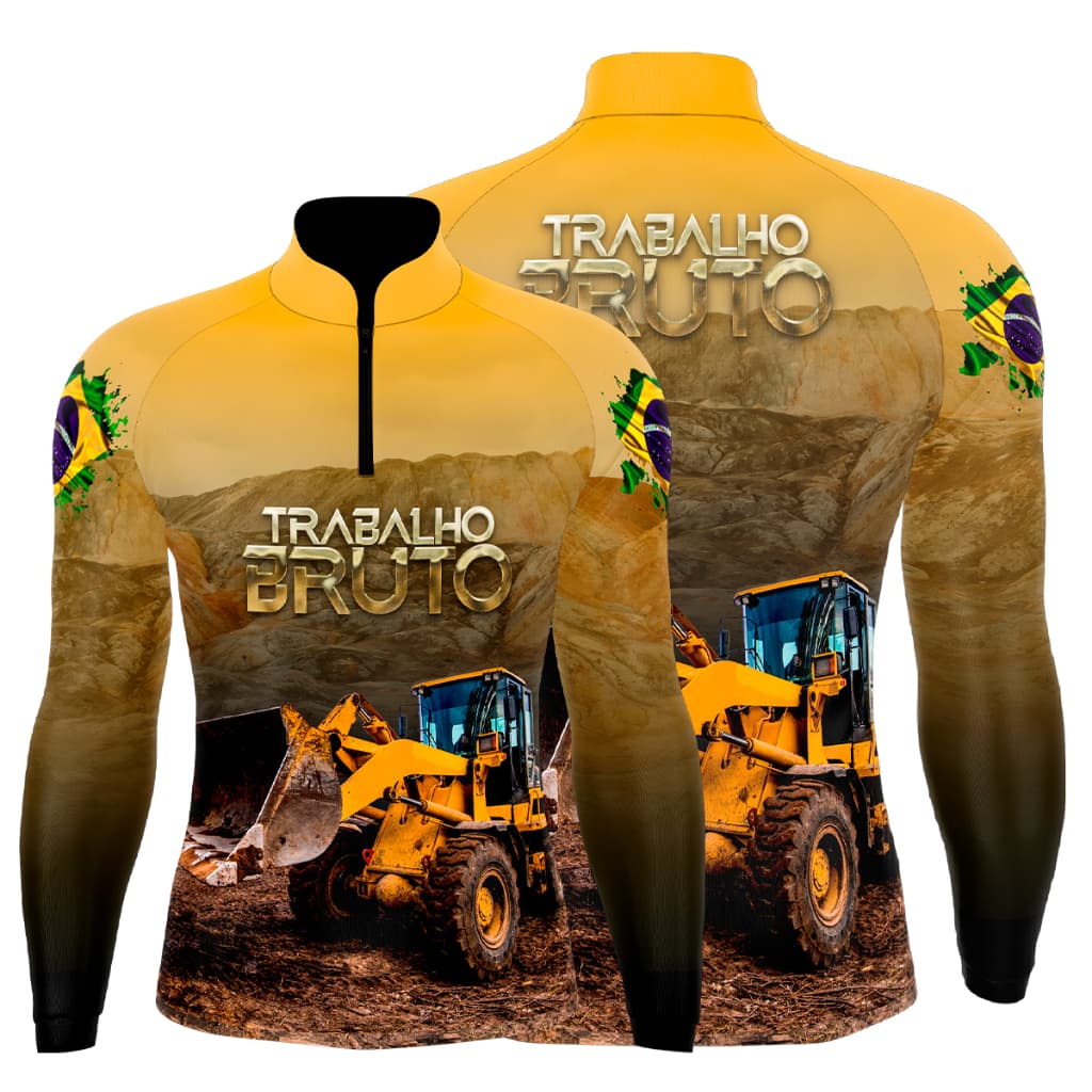Camisa blusa camiseta fazenda agricultura Pá Carregadeira com proteção UV50+