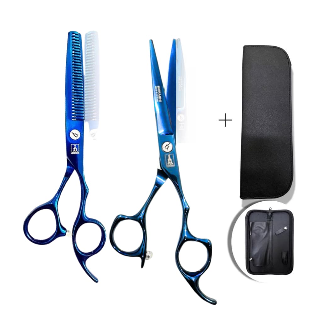 Kit Tesouras Mofashi Fio Laser + Desfiadeira 6.0