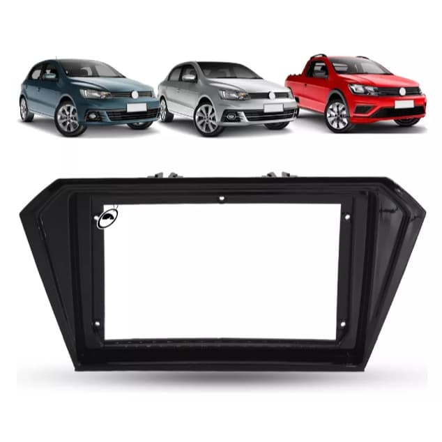 Moldura 2 Din 9 Polegadas Gol Saveiro Voyage G7 G8 Black Piano /Preto fosco