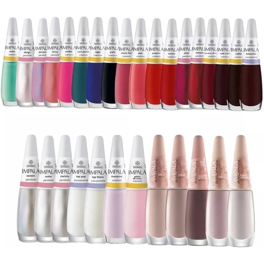 KIT 30 ESMALTES IMPALA A COR DA MODA - FRANCESINHA, VERMELHOS, NUDES E CLÁSSICOS