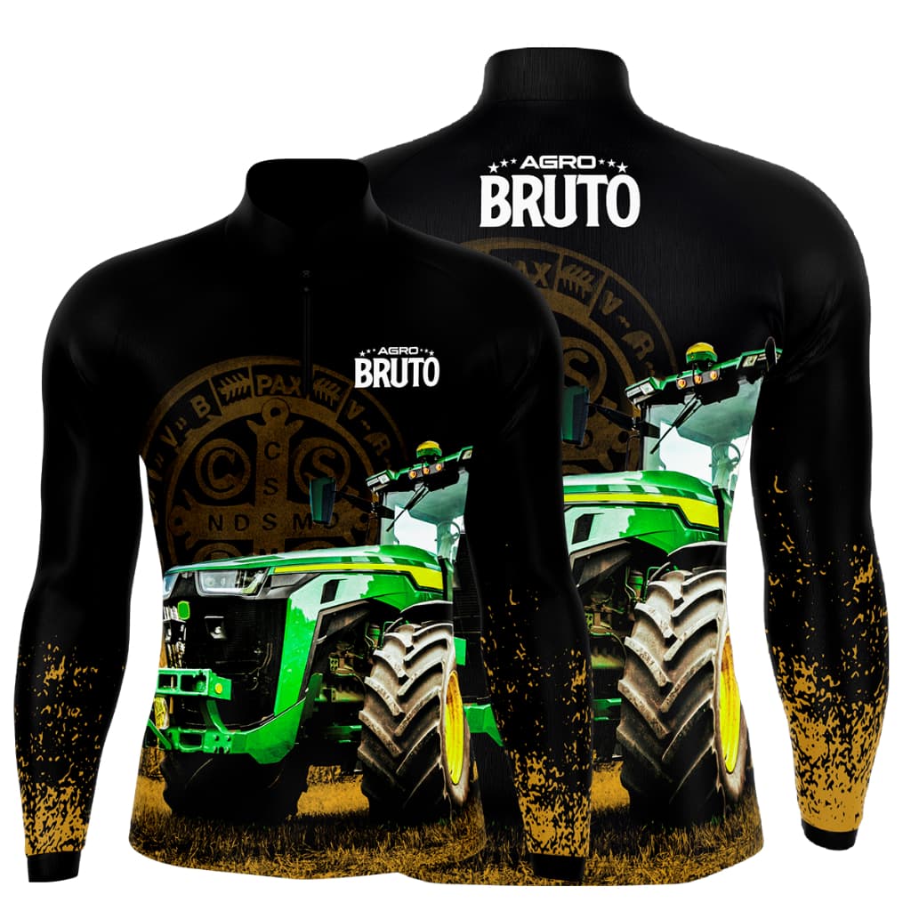 Camisa Camiseta Blusa Trator São Bento fazenda agricultura com Proteção UV50+