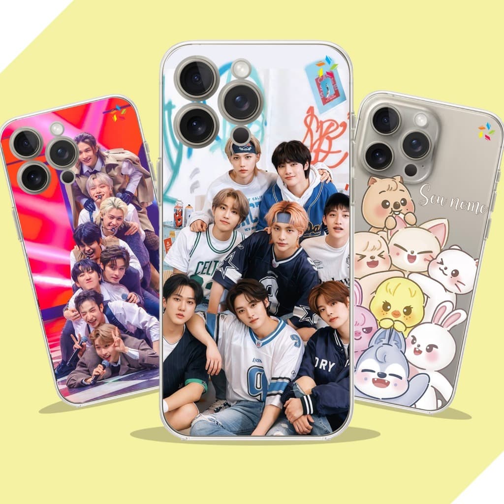 Capa Capinha Personalizada Anti-Impacto - Coleção Stray Kids - K-pop, - Para Todos os Modelos de Celular