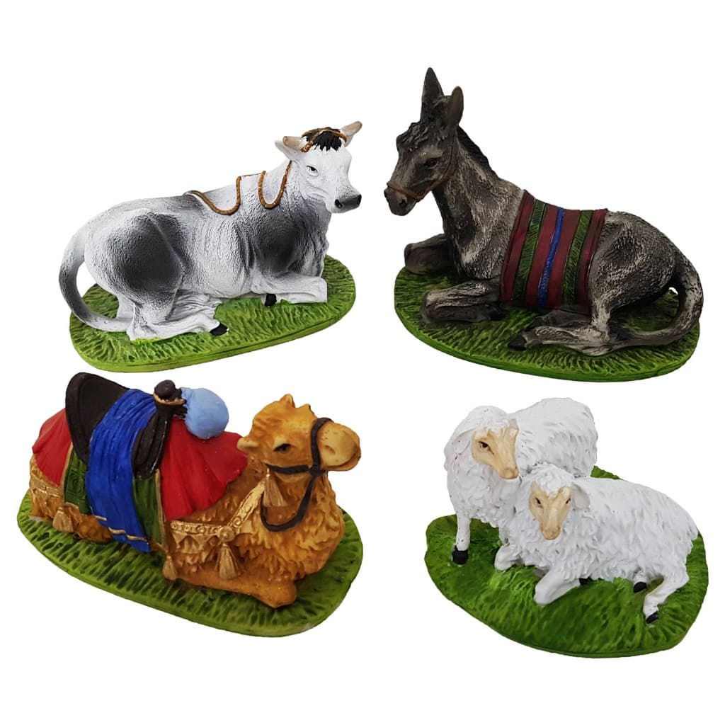 Animais Para Presepio Italiano De Natal Rebanho Natalinos 20cm Resina