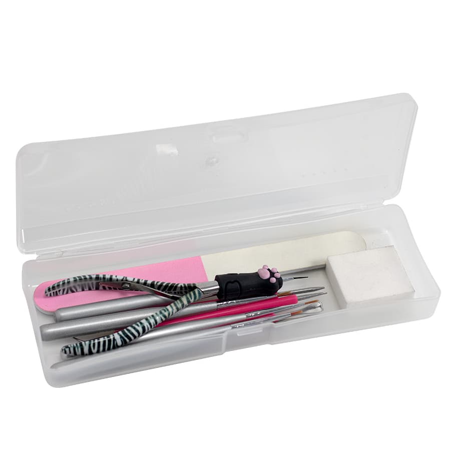 Estojo para Nail Designer Manicure Porta Espátula Ou Pincel Ou Pinça Transparente Santa Clara