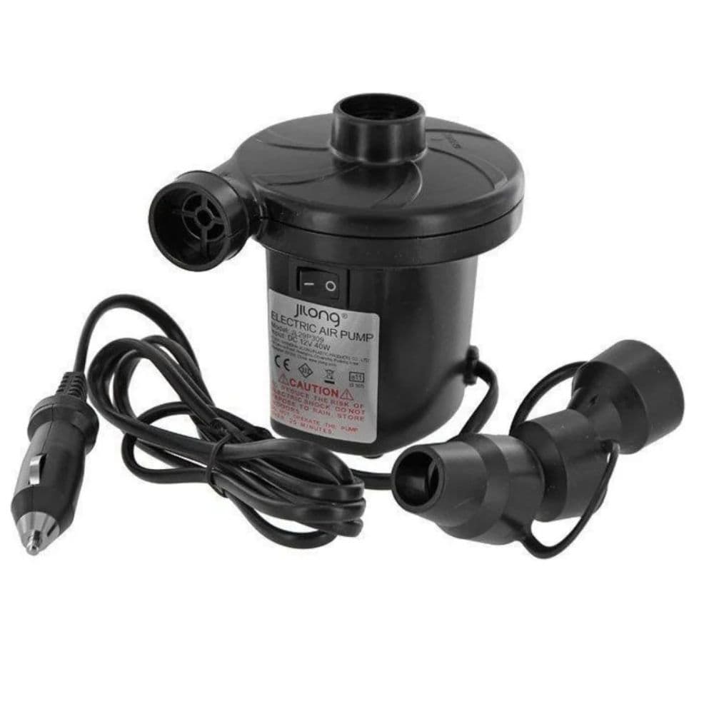 INFLADOR ELÉTRICO 12V 75W PARA COLCHÃO BARCO INFLÁVEIS COM ENTRADA DE ACENDEDOR DE CARRO