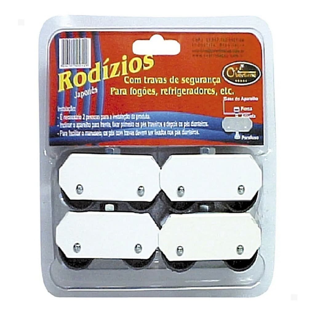 Rodízio Rodinha Pé De Geladeira Fogão Freezer 4 Peças