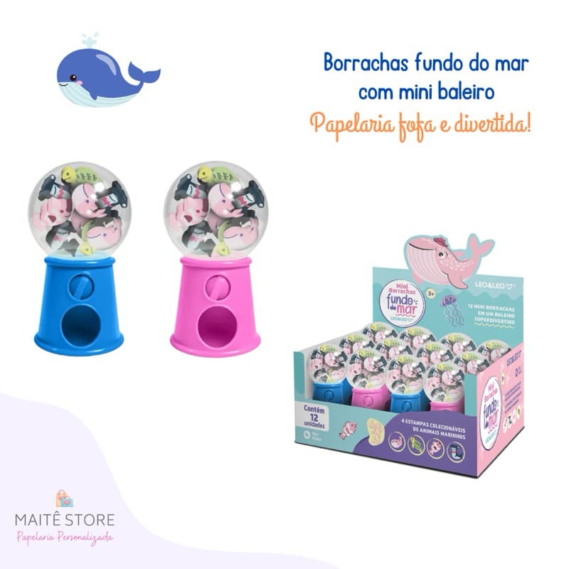 Mini Borrachas Fundo do Mar - Leo&Leo - Papelaria fofa