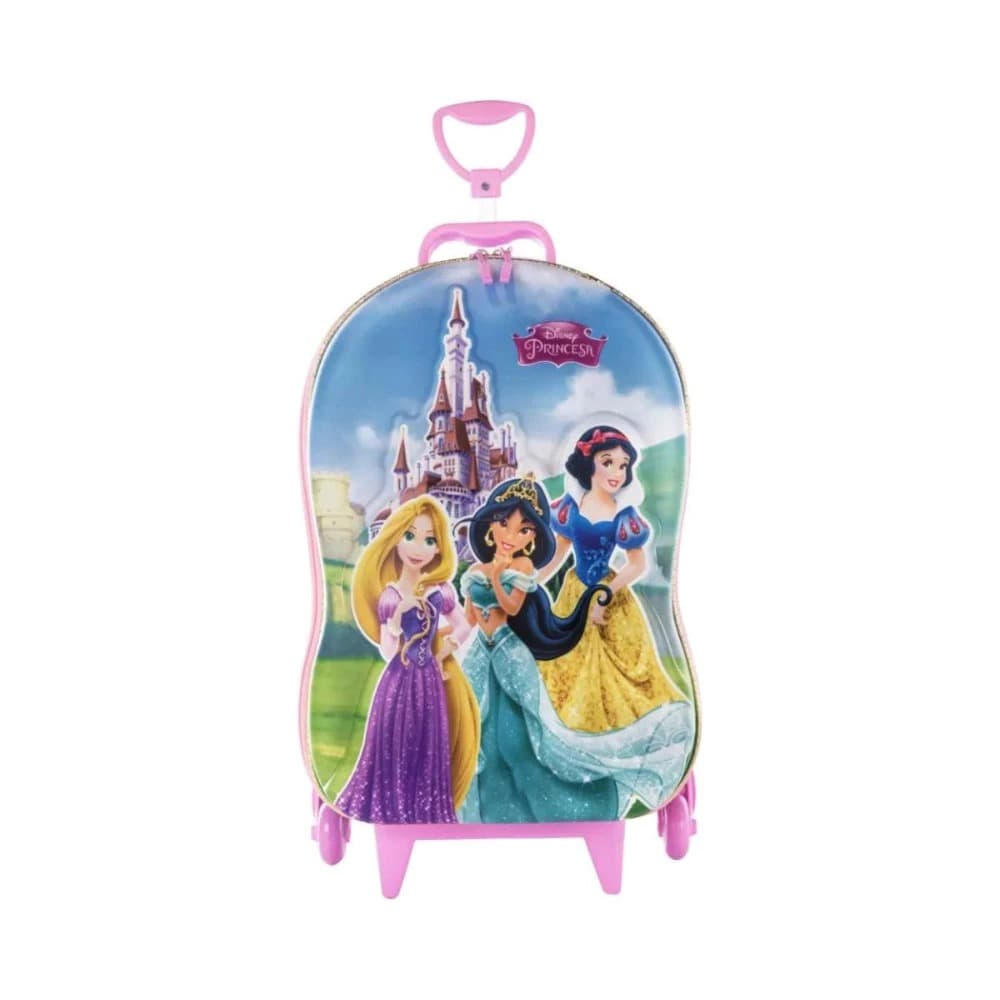 Mala Infantil Disney Princesas Castelo Maxtoy Diplomata com Rodinha Tripla