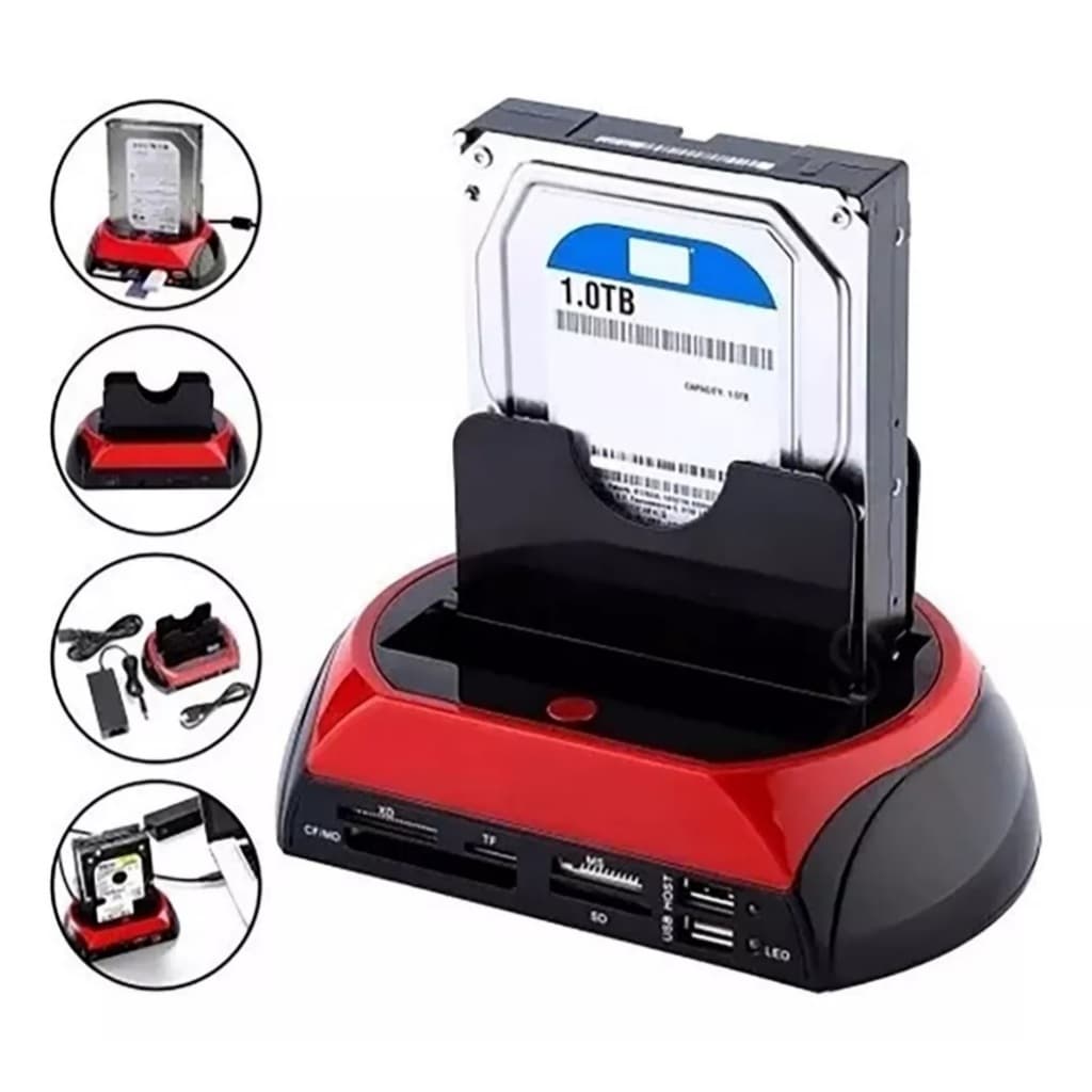 Case Dockstation para 2 Hd Docking Usb 2.0 3.0 Backup Para PC computador Notebook