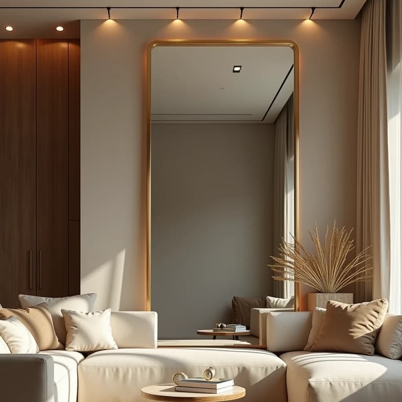 Espelho Provador Luxo Retangular Gigante 120x60 Com Moldura Dourada ou Preta Pendurador Decoração