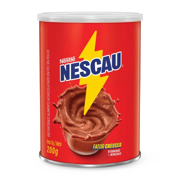 Achocolatado em Pó Nescau Nestlé Lata 200g - Caixa com 1, 2, 3 e 4 Uni
