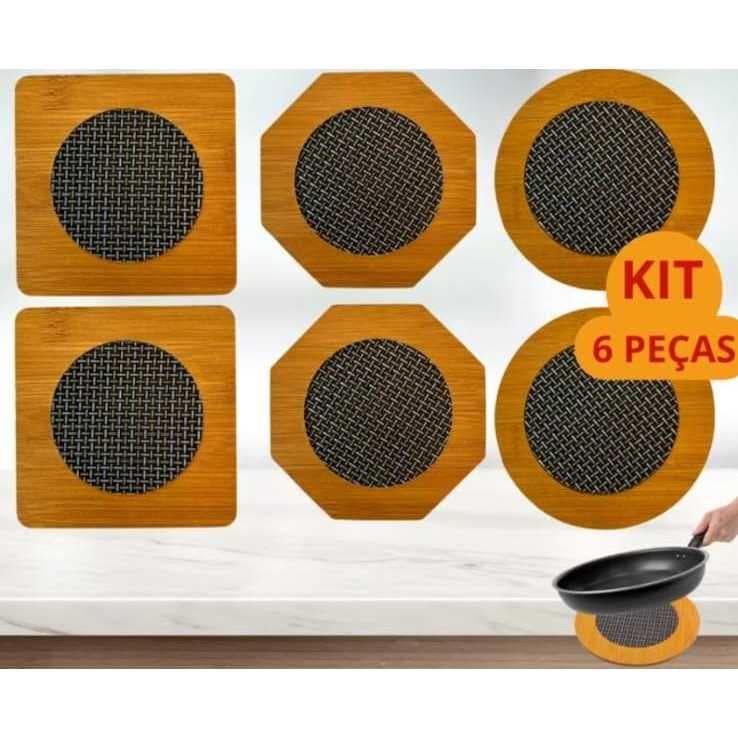 Kit Descanso de Panela em MDF 14,5cm Protetor de Mesa Panela Protetor Para Panela Quente