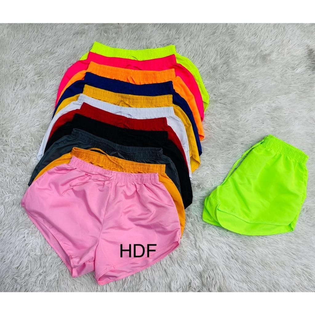 Kit 5 Shorts Feminino Tactel Academia Shortinho Caminhada Saída de Praia