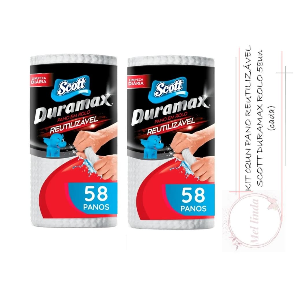 Kit 02un Pano Reutilizável Scott Duramax Rolo 58 unidades (cada)