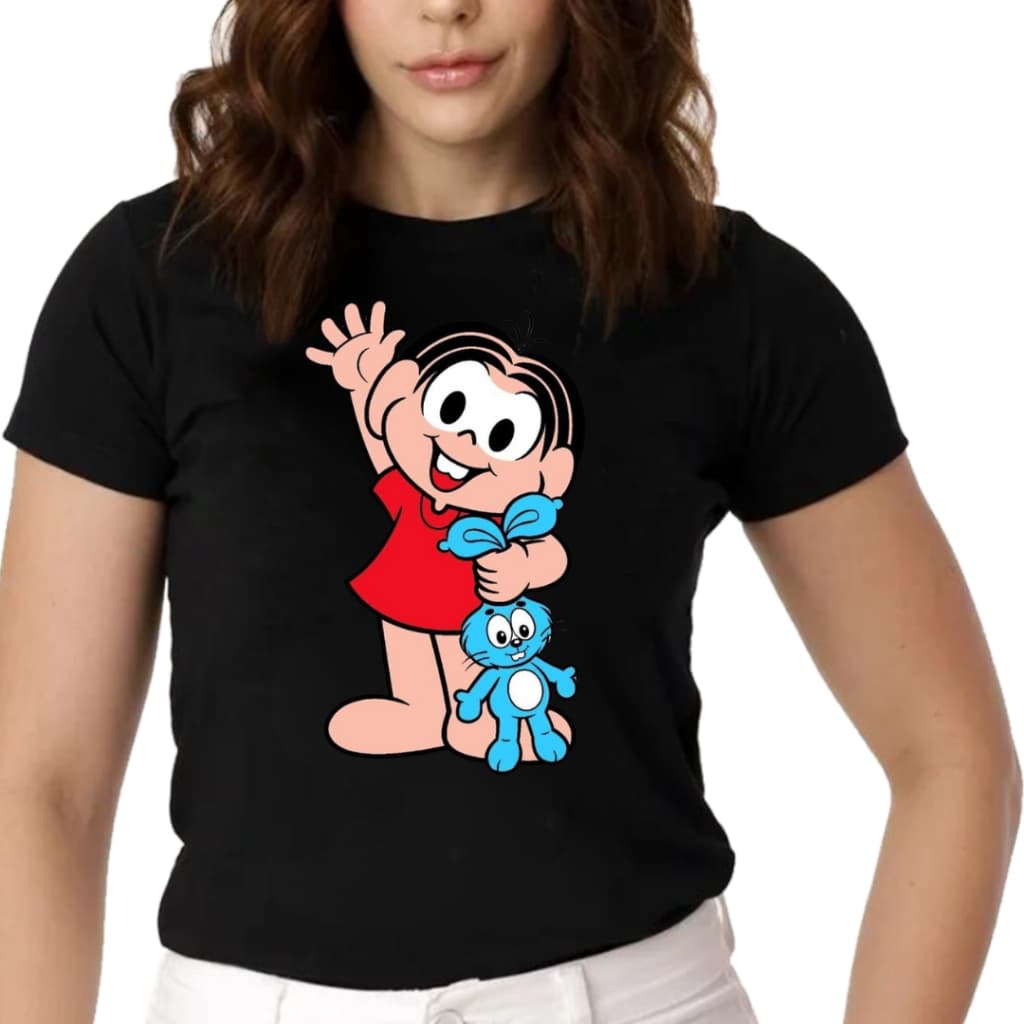 T-shirt Feminina Camiseta Monica Magali Cebolinha Personagens Moda Algodão 100%