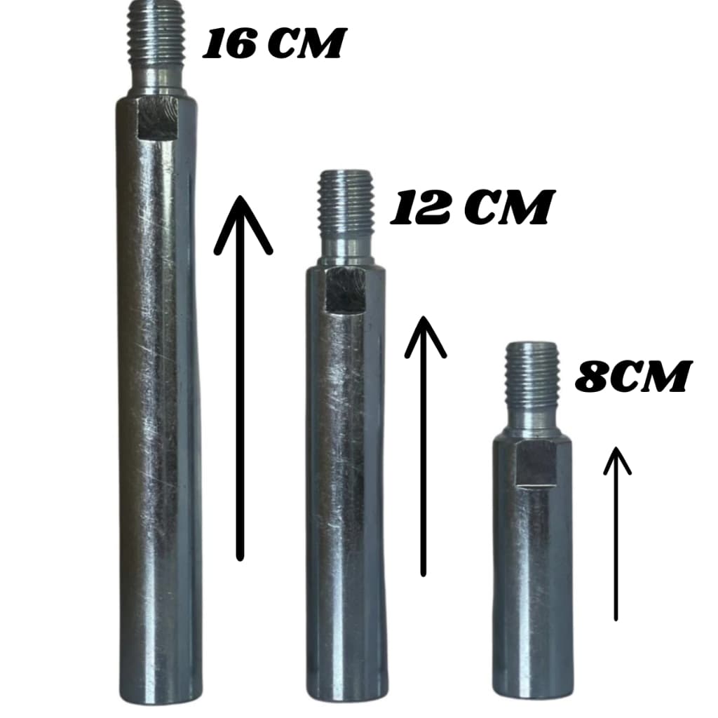 kit 3 peças prolongador politriz lixadeira M14xM14 tamanho 8(cm) 12 (cm) 16 (cm)