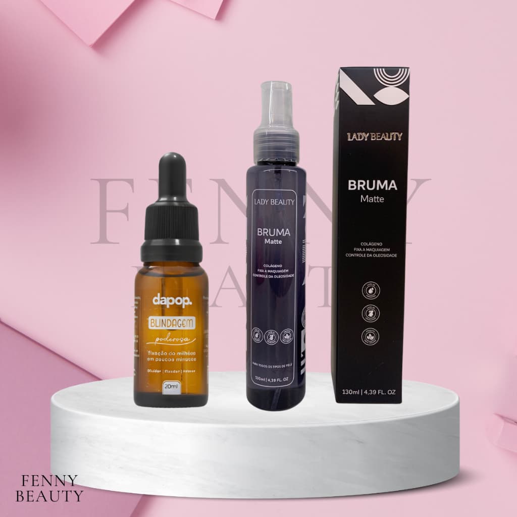 Kit Blindagem Poderosa Diluidor, Fixador e Primer Dapop + Bruma Fixadora Matte 130ml - Lady Beauty