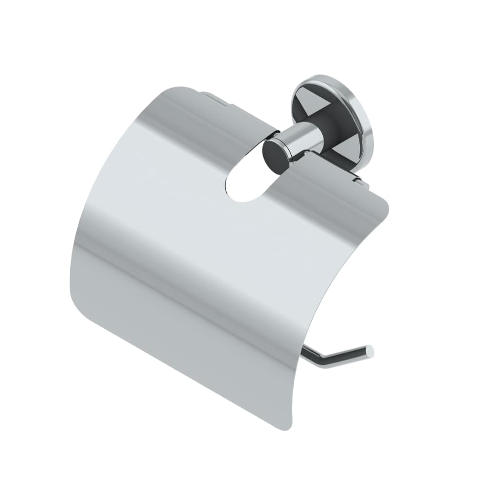 Papeleira/ Porta Papel Higiênico Com Tampa Em Inox Stander Luxo