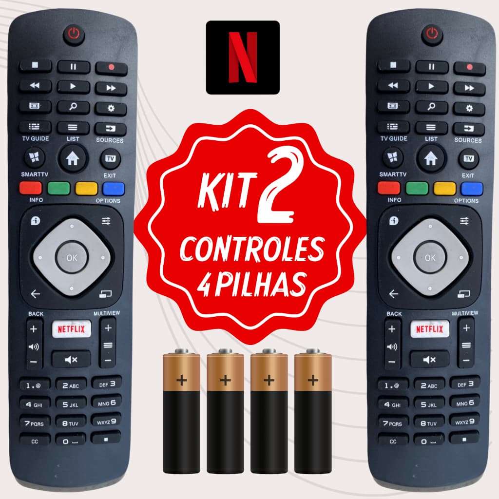 Controle Remoto Tv Philips Smart com Netflix 8049/7276