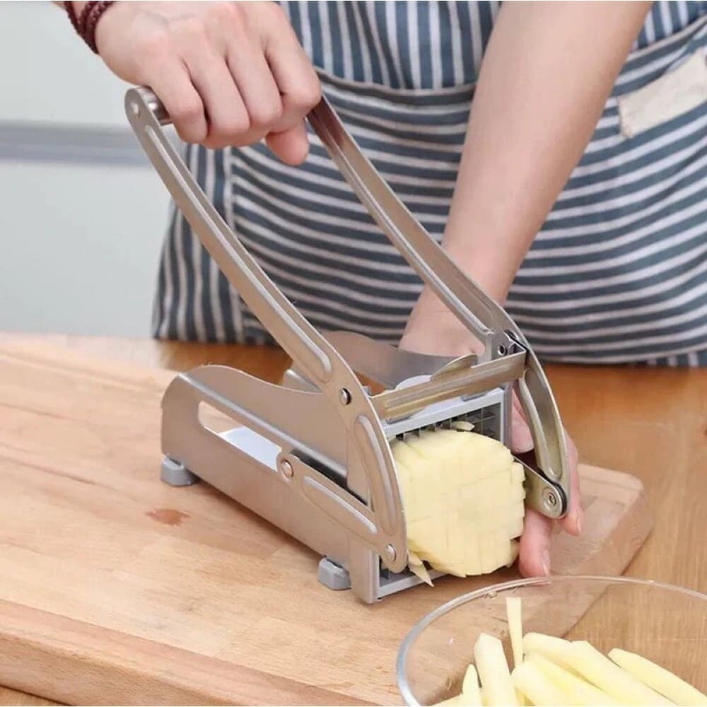 Cortador Batata Palito Fatiador Legumes Inox Manual Verduras Frutas Fatiador Portátil Profissional