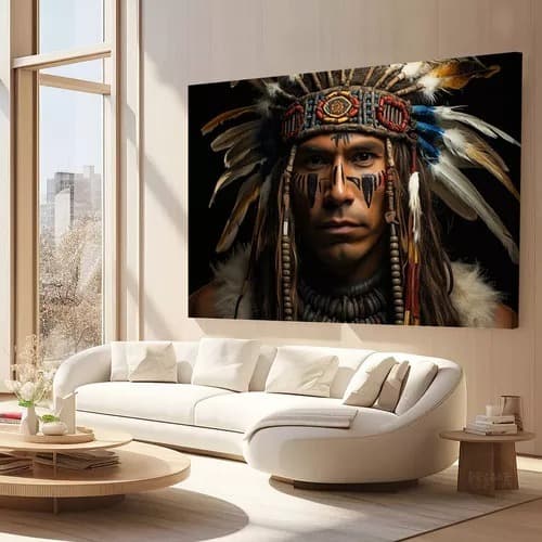 Quadro Decorativo Indio Moderno Sala Elegante Luxo 100x180cm