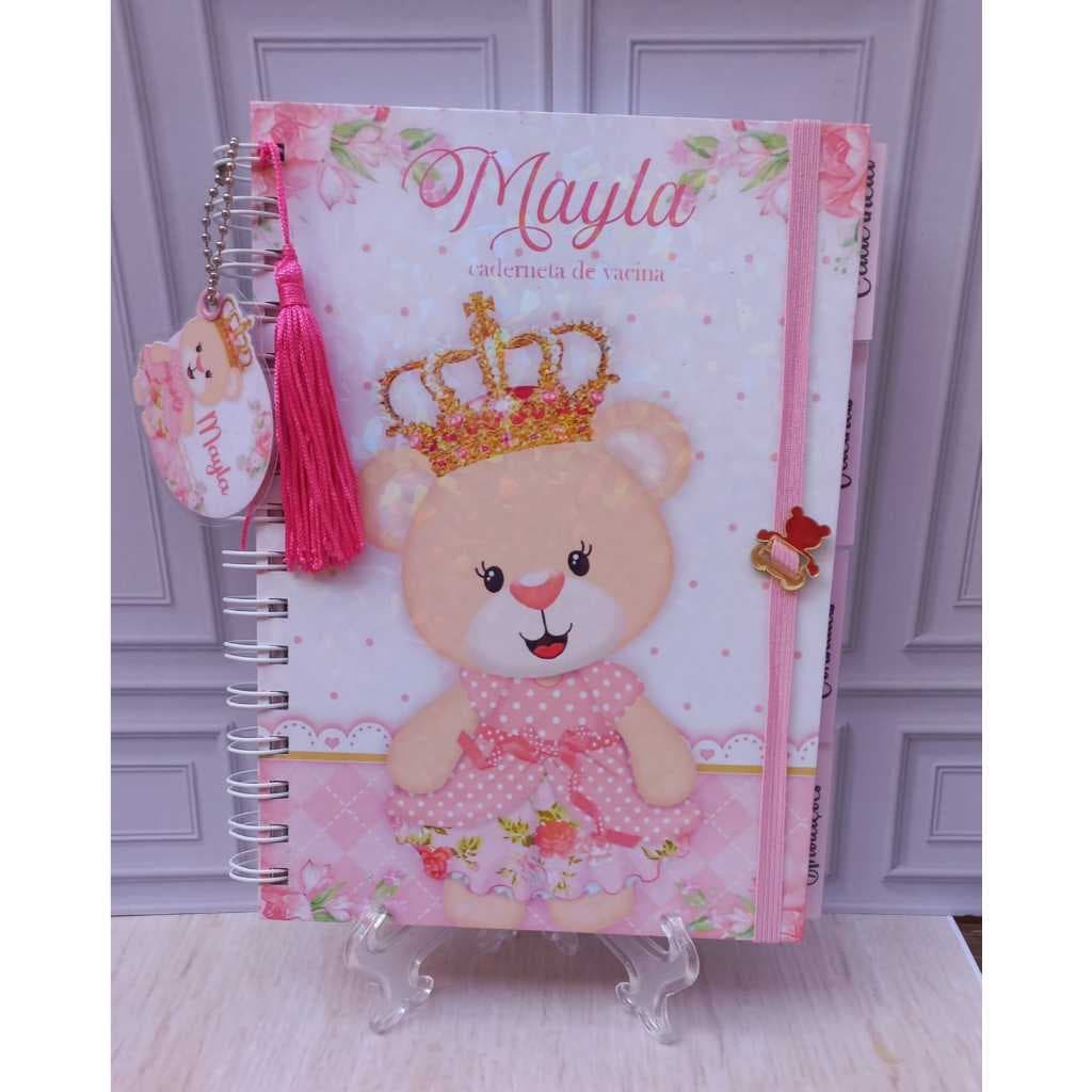 Caderneta de Vacina Personalizada Ursinha Realeza/ Ursinha / Varios modelos disponiveis