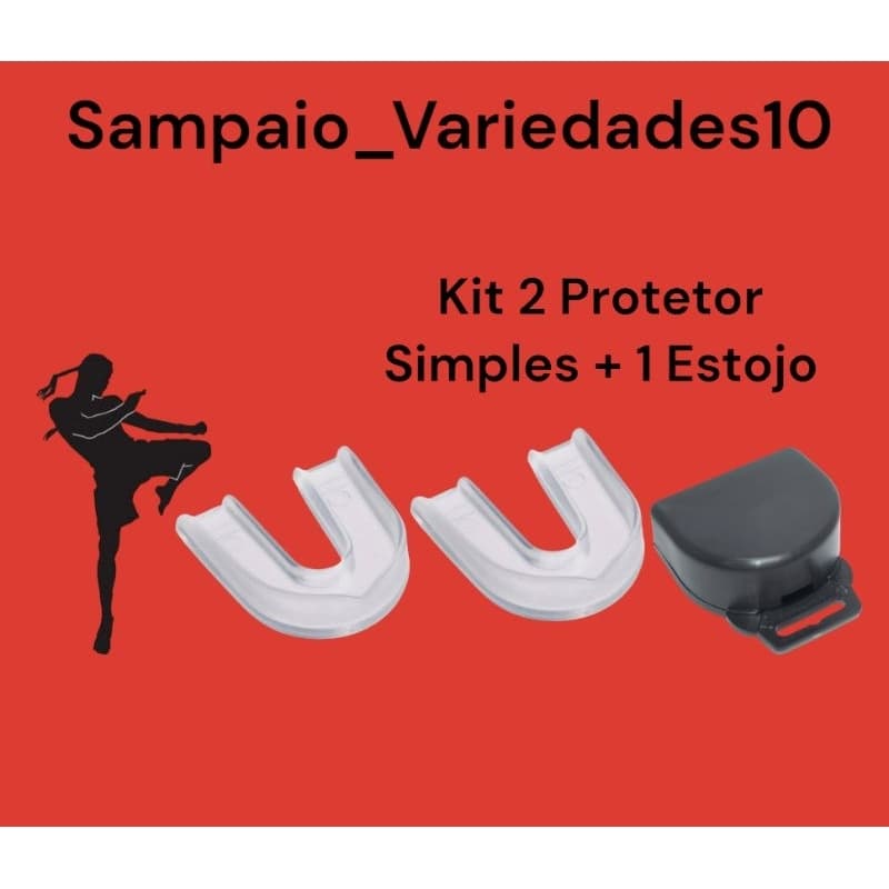 kit 2 Mordedor de Boxe Karatê MMA JIU-JITSU Simples Moldável Água Quente + 1 Estojo