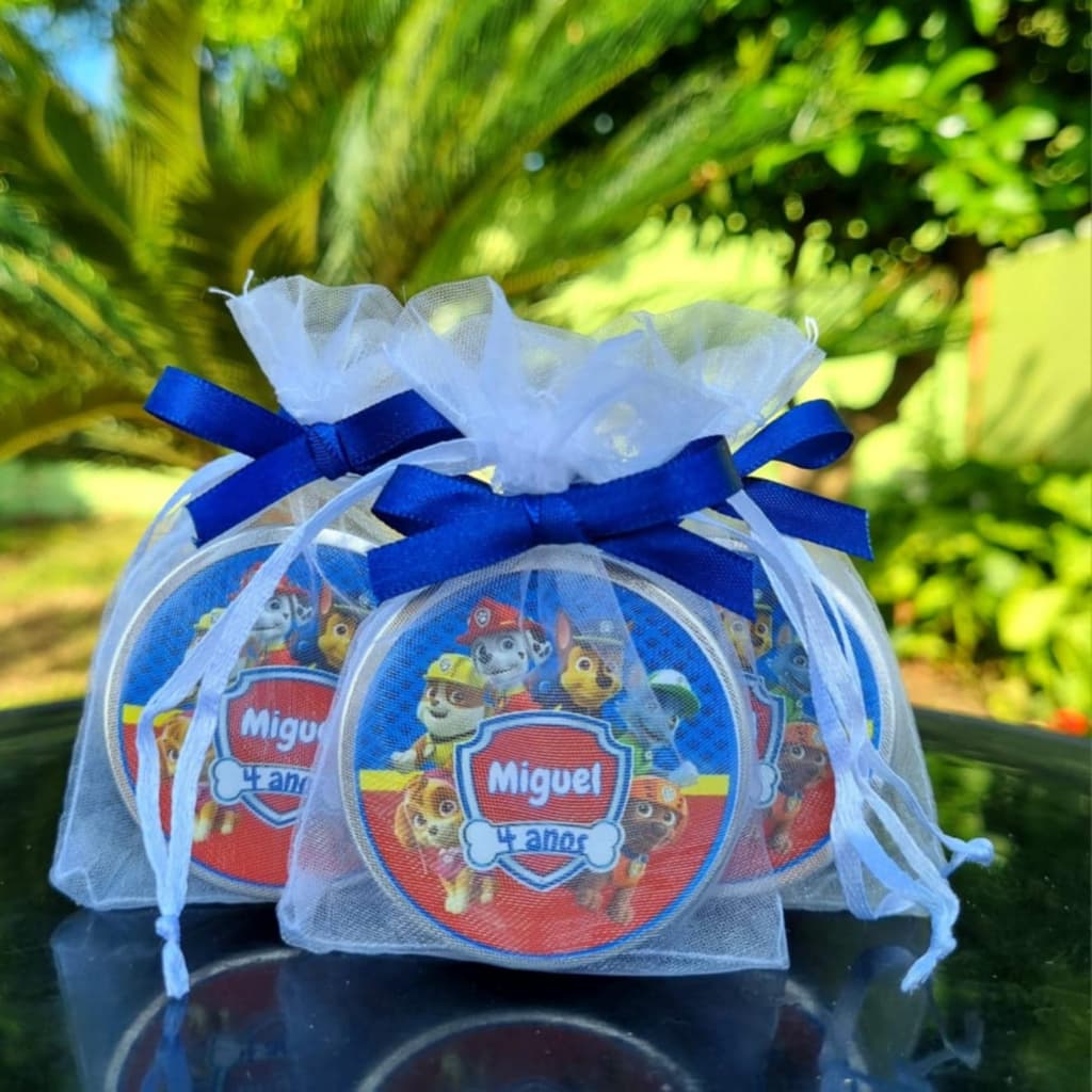 Vela Perfumada na Latinha - Lembrancinha Patrulha Canina - Kit com 10 unidades