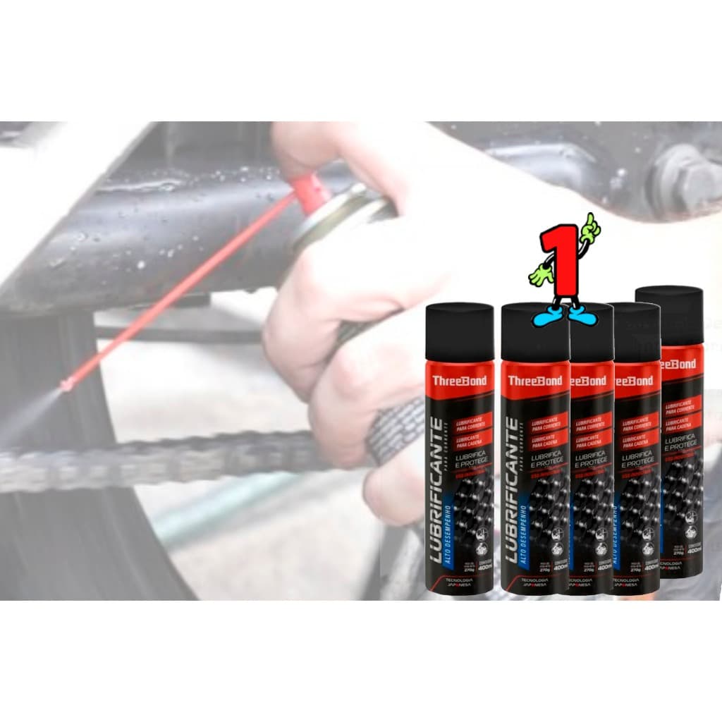 5 Spray  Óleo Lubrificante Graxa Corrente Moto Motocicleta Bicicleta Máquinas 400ml