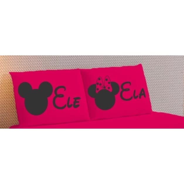 Par de Fronhas Estampadas Várias Cores Desenhos Delicados Kit 2 Peças