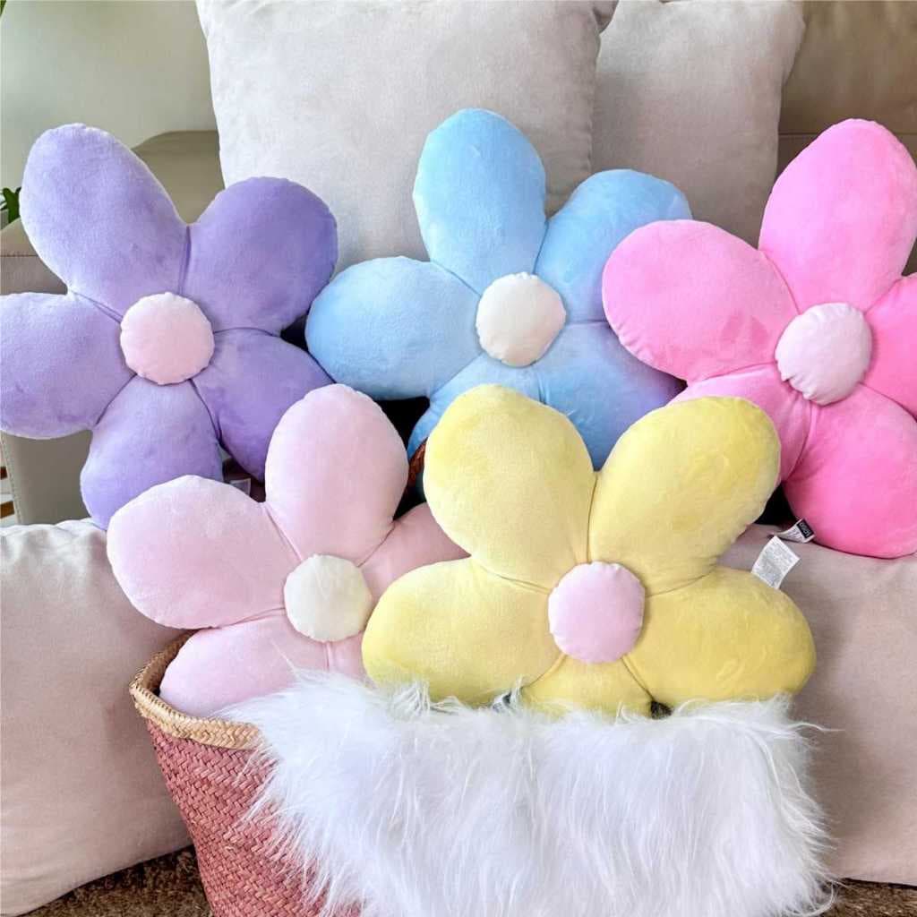 Almofada Flor Pelúcia Margarida Super Fofinha Decoração Festa Brinquedo Flores Pelúcia
