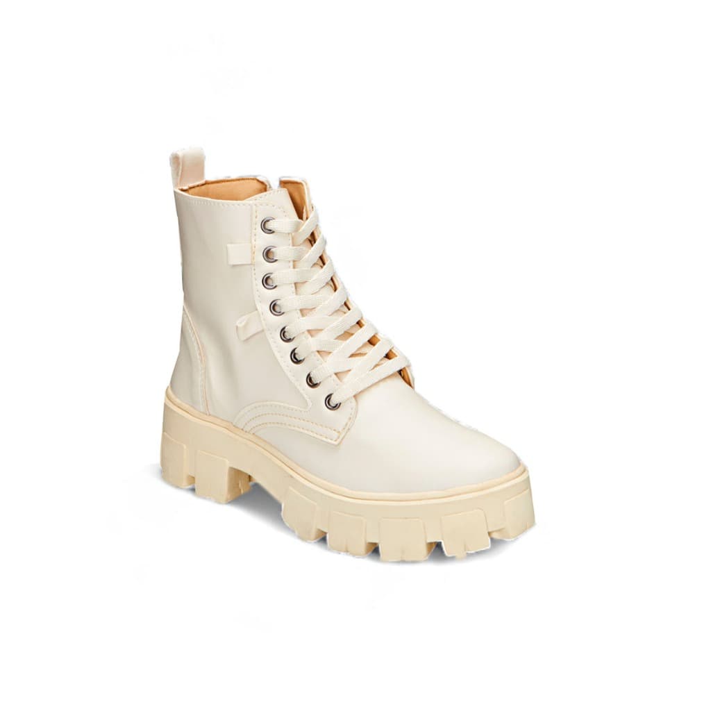 Coturno Feminino Tratorado Off Bota Blogueira Moda Com Zíper