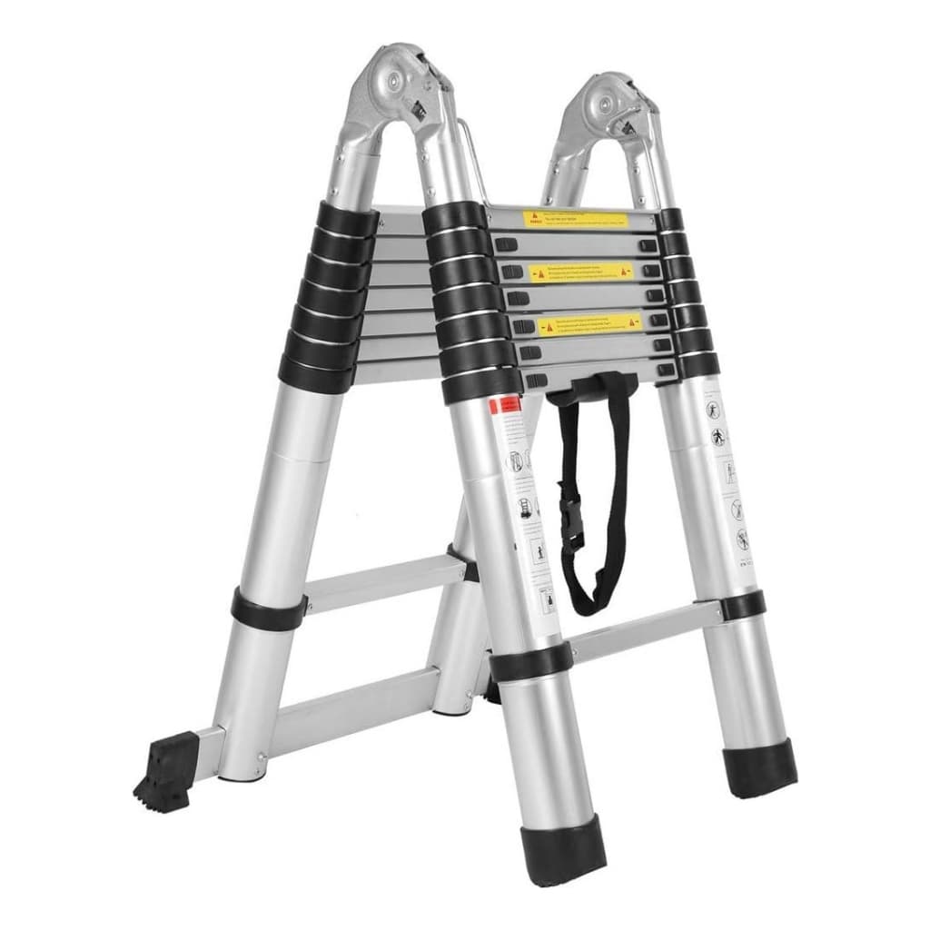 ESCADA TELESCOPICA EXTENSIVA DE ALUMINIO 3.8 METROS DOBRAVEL LINHA PREMIUM NAKASAKI