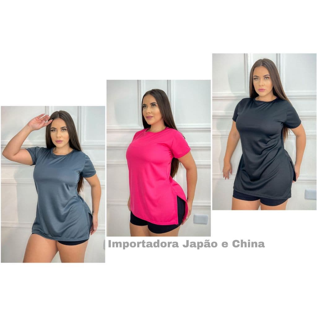 Kit com 3  Blusas Academia Feminina Dryfit Tapa Bumbum LISA