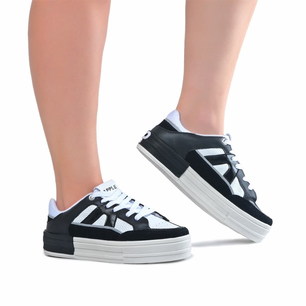 Tênis Multimaterias Casual Flatform Via Apple United Feminino Lançamento Arezz Confortável 4000